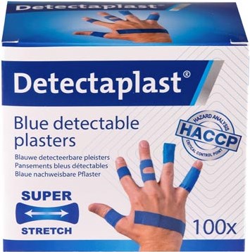 Blauwe pleisters Detectaplast Elastic assorti afmetingen pak van 100 stuks