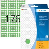 Herma etiketten 2215 rond 8mm groen 5632stuks-2