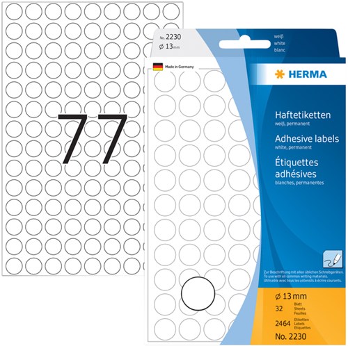 Herma etiketten 2230 rond 13Mm wit 2464stuks-2