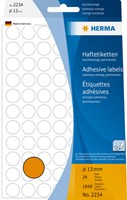 Herma etiketten 2234 rond 13Mm fluor oranje 1848stuks