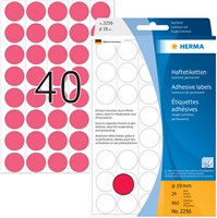 Herma etiketten 2256 rond 19mm fluor rood 960stuks-2