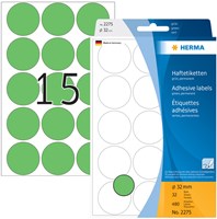Herma etiketten 2275 rond 32mm groen 480stuks-2