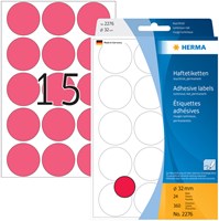 Herma etiketten 2276 rond 32mm fluor rood 360stuks-2