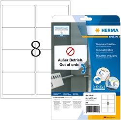 Herma etiketten 10018 99.1x67.7mm verwijderbaar wit 200stuks