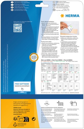 Naambadge Herma etiketten 4513 63.5x29.6mm wit/blauw-3