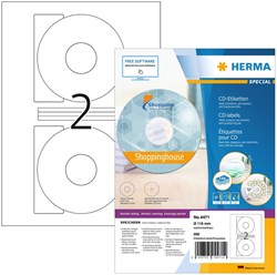 Herma etiketten 4471 CD 116mm wit opaqua 200stuks