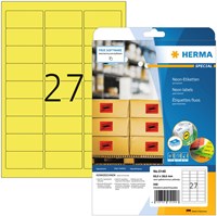 Herma etiketten 5140 63.5x29.6mm neongeel 540stuks