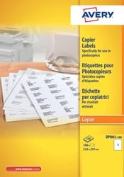 Avery etiketten DP001-100 210x297 kopieren 100stuks