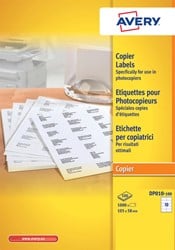 Avery Kopieeretiketten 105 x 58 wit Doos van 1000 etiketten