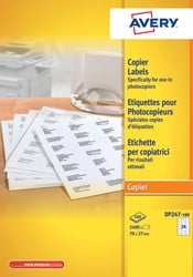 Avery Kopieeretiketten 70 X 37 wit doos 2400 etiketten