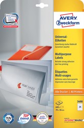 Avery Zweckform etiketten 3490 70x36mm wit 600stuks