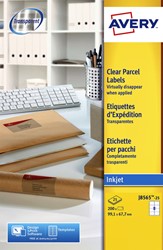 Avery etiketten J8565-25 99.1x67.7mm transparant 200stuks