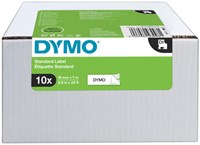 Dymo D1 labels 45803 19mm x 7m zwart op wit overdoos van 10 rol