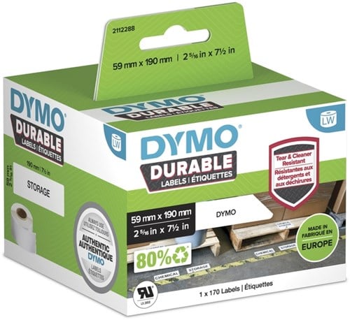 Dymo labels Durable 59x190mm wit plastic 2112288