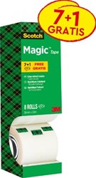 Scotch toren plakband Magic  Tape value pack met 8 rollen waarvan 1 gratis