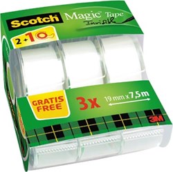 Onzichtbaar plakband Scotch Magic 810 19mmx7.5m +afroller