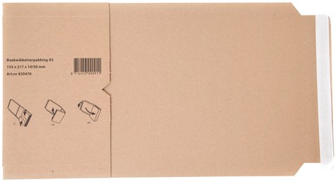 Wikkelverpakking  A5 Budget met zelfklevende strip bruin-2