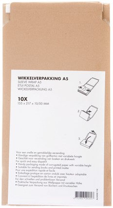 Wikkelverpakking  A5 Budget met zelfklevende strip bruin-3