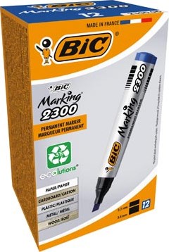 Bic permanent marker 2300 ECOlutions schrijfbreedte 3,7 - 5,5 mm schuine punt blauw-2