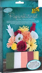 Folia knutselset crêpe papier bloemen 21-delig