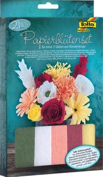 Folia knutselset crêpe papier bloemen 21-delig