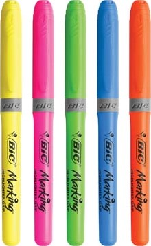 Bic markeerstift Highlighter Grip, blister van 5 stuks in geassorteerde kleuren-2