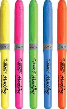 Bic markeerstift Highlighter Grip, blister van 5 stuks in geassorteerde kleuren-2