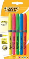 Bic markeerstift Highlighter Grip, blister van 5 stuks in geassorteerde kleuren