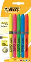 Bic markeerstift Highlighter Grip, blister van 5 stuks in geassorteerde kleuren