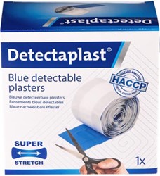 Blauwe pleisters Detectaplast Elastic textielpleister 6 cm x 5 m op rol