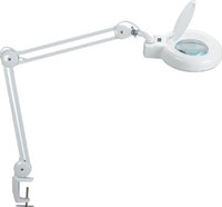 Loeplamp met LED licht en tafelklem wit MAUL Viso