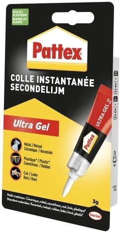 Secondelijm Pattex ultra gel tube 3gram op blister-2
