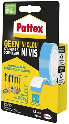 Montagetape Pattex Ft 19 mm x 1,5 m draagt tot 80 kg-2