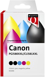 Inktcartridge Quantore Canon PGI-580XXL CLI-581XXL 2x zwart + 3 kleuren