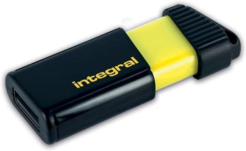 Integral Pulse USB stick 64GB USB 2.0 zwart/geel-2