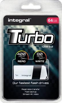 Integral Turbo USB 3.0 stick, 64 GB