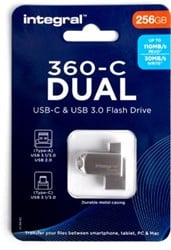 Integral 360-C Dual USB-C & USB 3.0 stick  256 GB