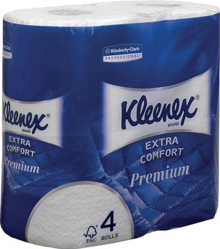 Kleenex toiletpapier Extra Comfort 4-laags 160 vel per rol pak van 4 rollen