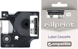 Rillprint compatible D1 tape voor Dymo 40910, 9 mm, zwart op transparant