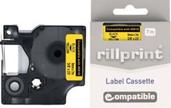 Rillprint compatible D1 tape voor Dymo 40918 9 mm zwart op geel