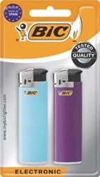 BIC Maxi elektronische aansteker, geassorteerde kleuren, blister van 2 stuks