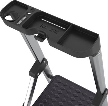 Trapladder 4 treden SL400 aluminium zilver Brasq-2