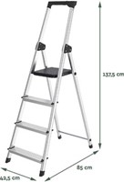 Trapladder 4 treden SL400 aluminium zilver Brasq-3