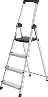 Trapladder 4 treden SL400 aluminium zilver Brasq