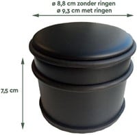 Zwarte deurstopper 9 x 7,5 cm 1 kg-2