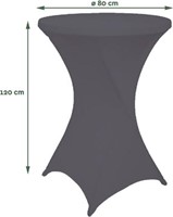 Statafel rok diameter 80 cm antraciet grijs-2