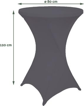 Statafel rok diameter 80 cm antraciet grijs-2