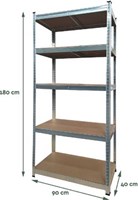 Stellingkast BRASQ 5 borden 90x40x180cm SU175 max 875 KG zilver-2