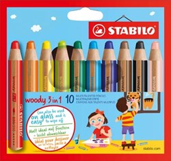 Kleurpotloden STABILO Woody 880/10 etui à 10 kleuren
