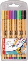Stabilo fineliner Point 88 etui van 10 stuks in geassorteerde kleuren